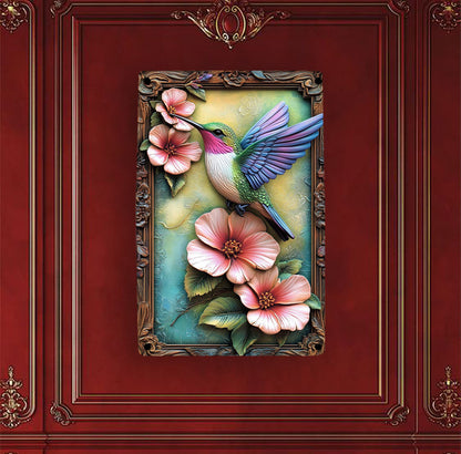 Shineful 2D Metal Sign Hummingbird Blossom