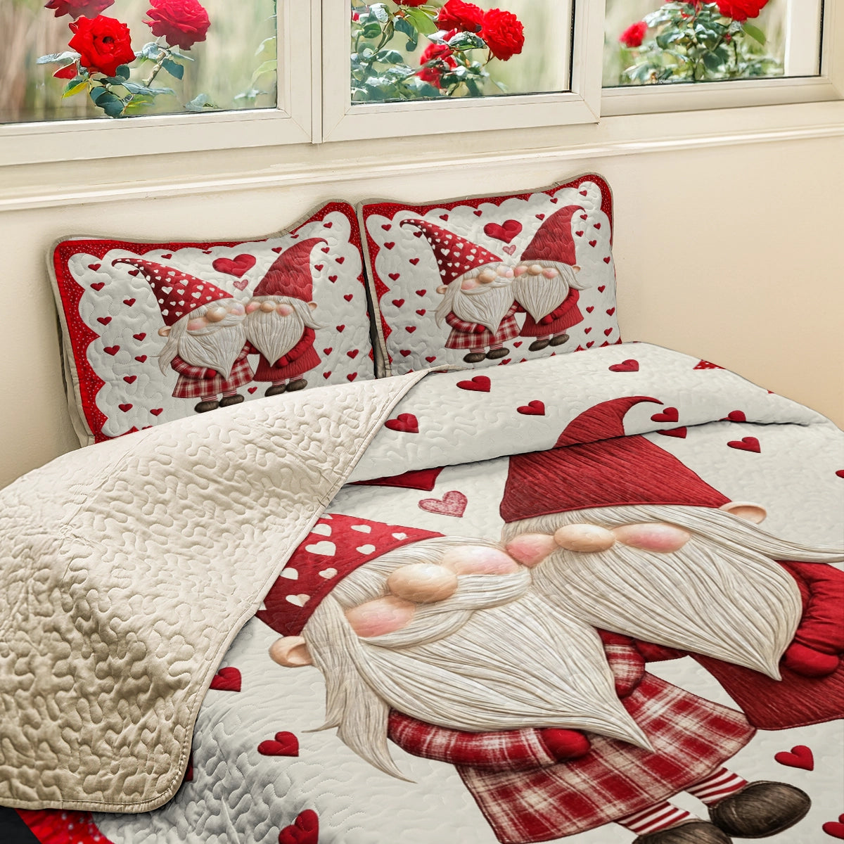 Shineful All Season Quilt 3-Piece Set Love Gnome Together