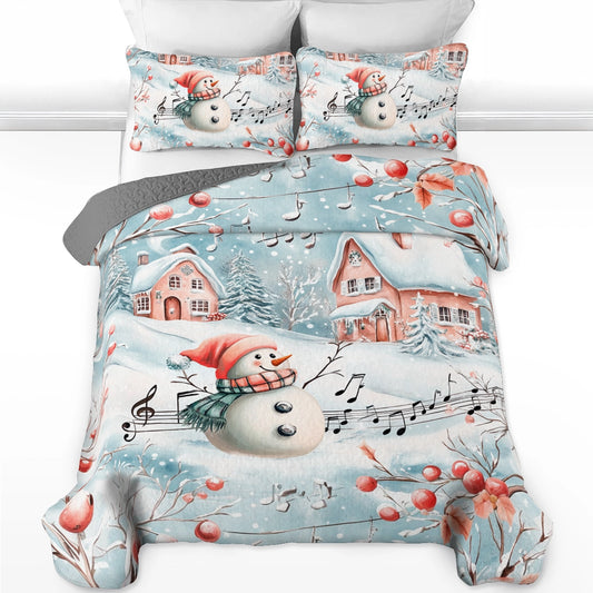 Shineful All Season Quilt 3-Piece Set Christmas Winter Melody