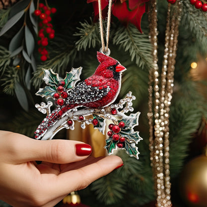 Shineful Acrylic Ornament Sparkling Cardinal Christmas