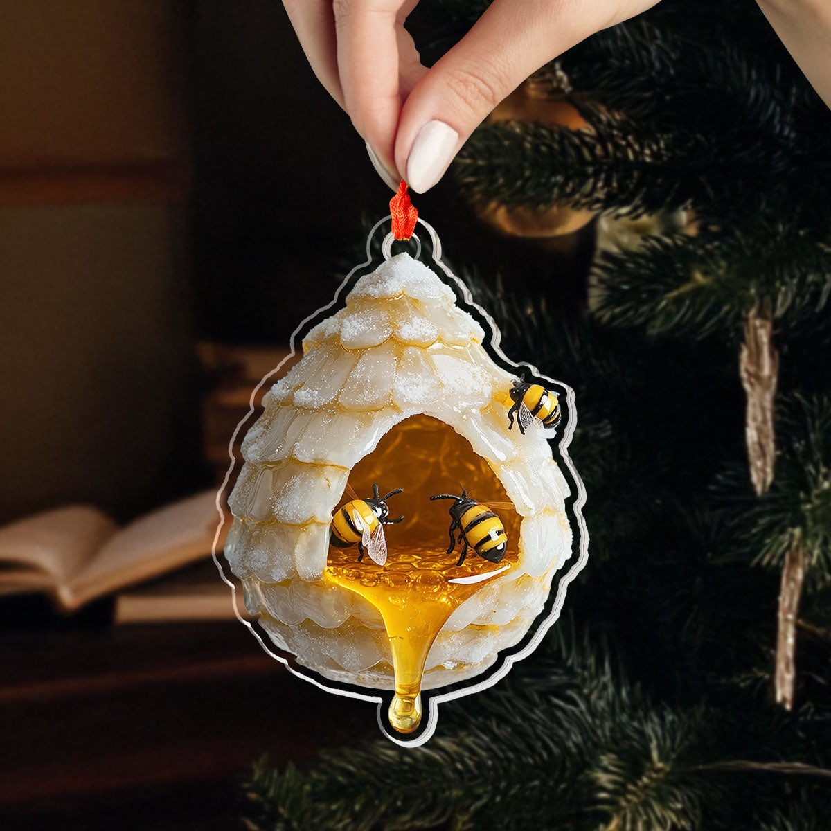 Glänzendes 2D-Ornament aus Acryl – Hive &amp; Honey Holiday Collection 