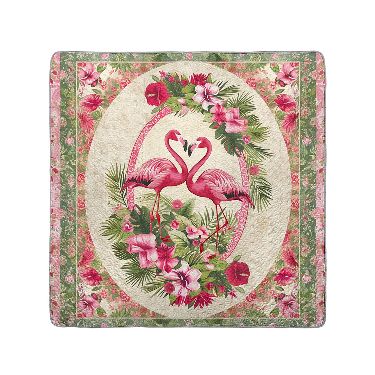 Shineful All Season Quilt 3-Piece Set Flamingo Duo Haven