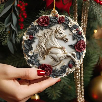 Shineful 2D Acrylic Ornament Horse Noble Rose Stallion