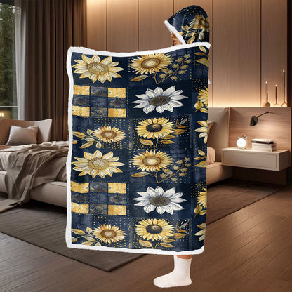 Shineful Wearable Hooded Blanket - Inelegance Sunflowers