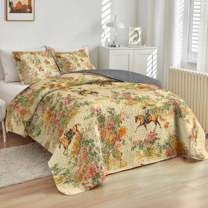 Shineful All Season Quilt 3-Piece Set Western Romance Cowboy