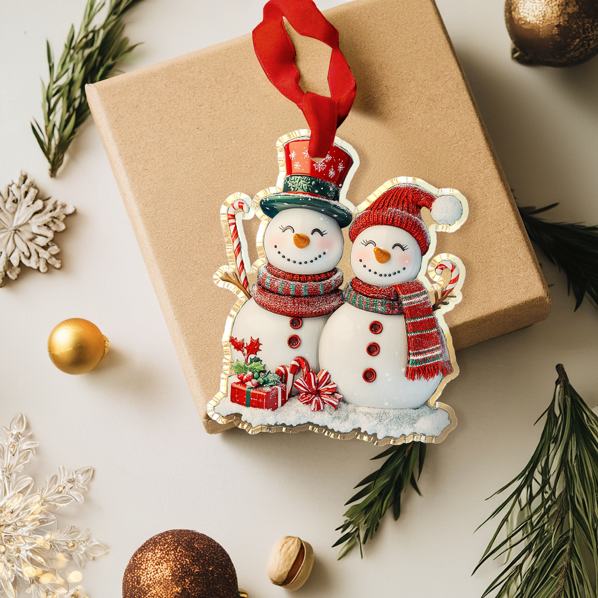 Shineful 2D Acrylic Ornament Happy Snowman Christmas