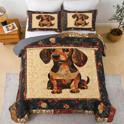 Shineful All Season Quilt 3-Piece Set Dachshund Delight