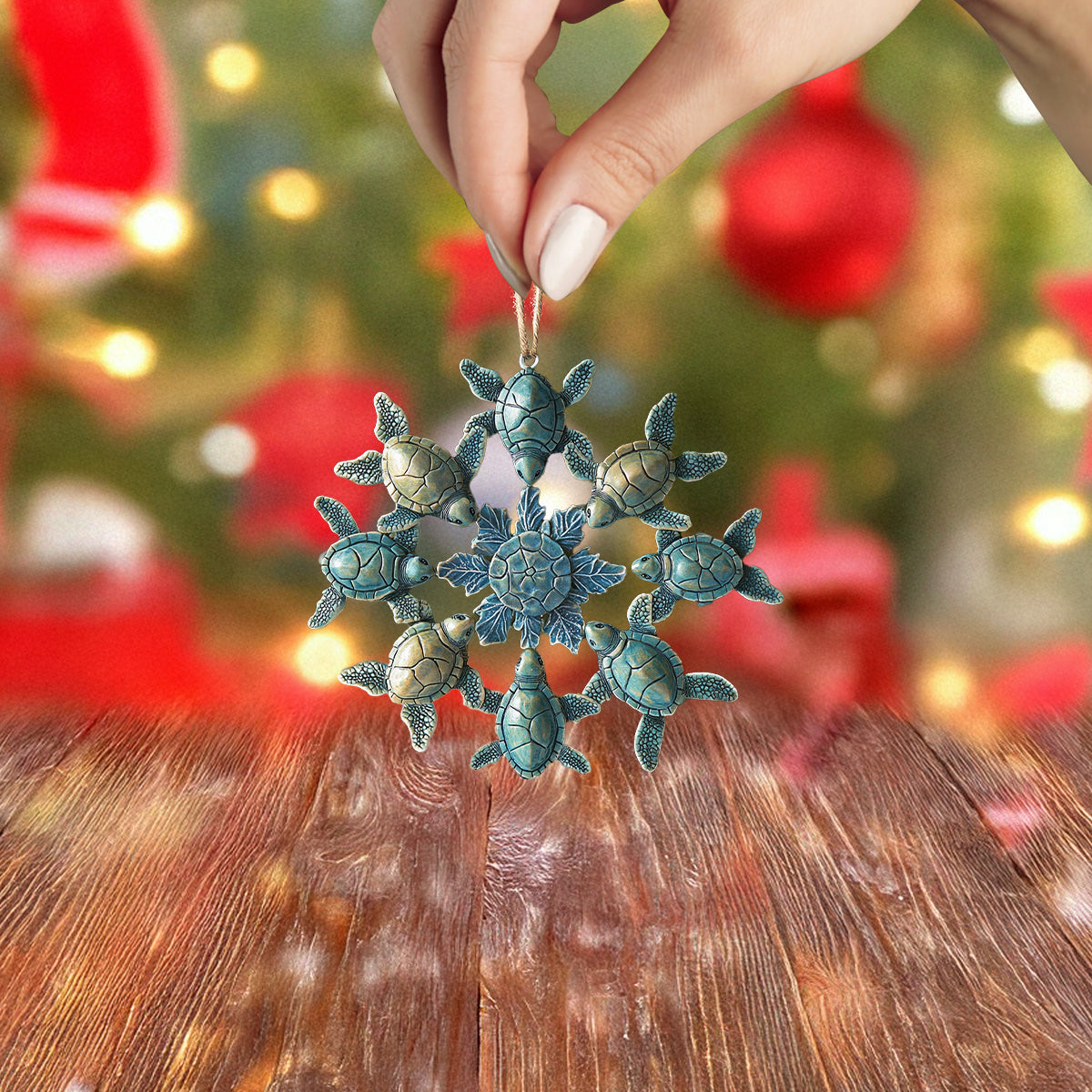 Shineful 2D Acrylic Ornament Sea Turtle Snowflake