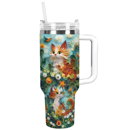 Shineful Tumbler Whimsical Quill Cat