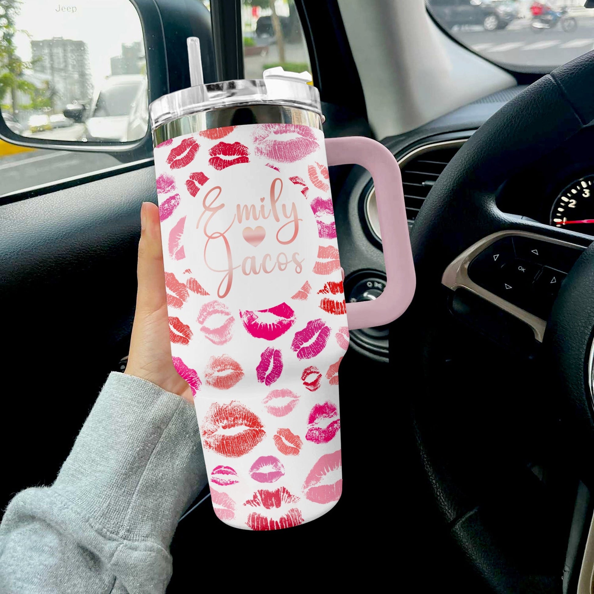 Valentine 40 Oz Reading Shineful™ Tumbler Kissmarks Nl09 Light Pink 40Oz