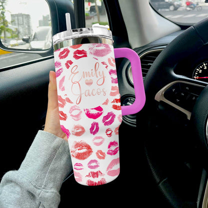 Valentine 40 Oz Reading Shineful™ Tumbler Kissmarks Nl09 Hot Pink 40Oz