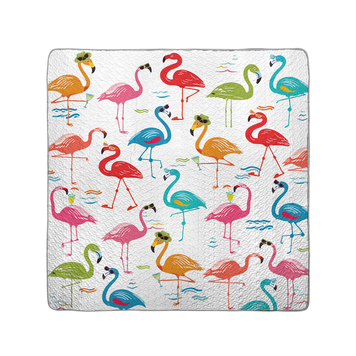 Ensemble de courtepointe toutes saisons Shineful 3 pièces Flamingo Whimsical 