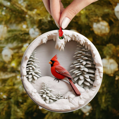 Shineful 2D Acrylic Ornament Cardinal Christmas