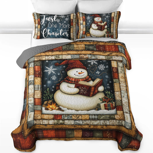 Shineful All Season Quilt 3-Piece Set Snowy Bookworm