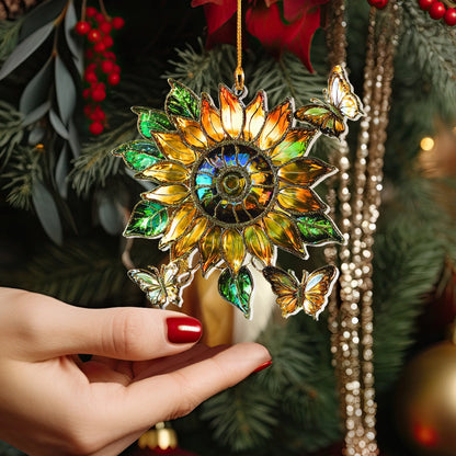 Shineful 2D Acrylic Ornament Radiant Sunflower & Butterfly