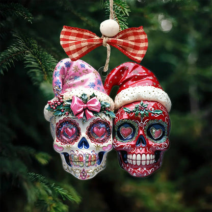 Shineful 2D Acrylic Ornament Pretty Chistmas Sugar Skulls Love