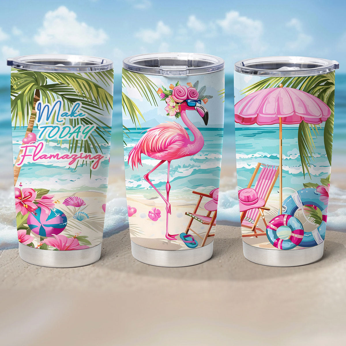 Glänzender 20oz-Becher „Flamazing Flamingo“