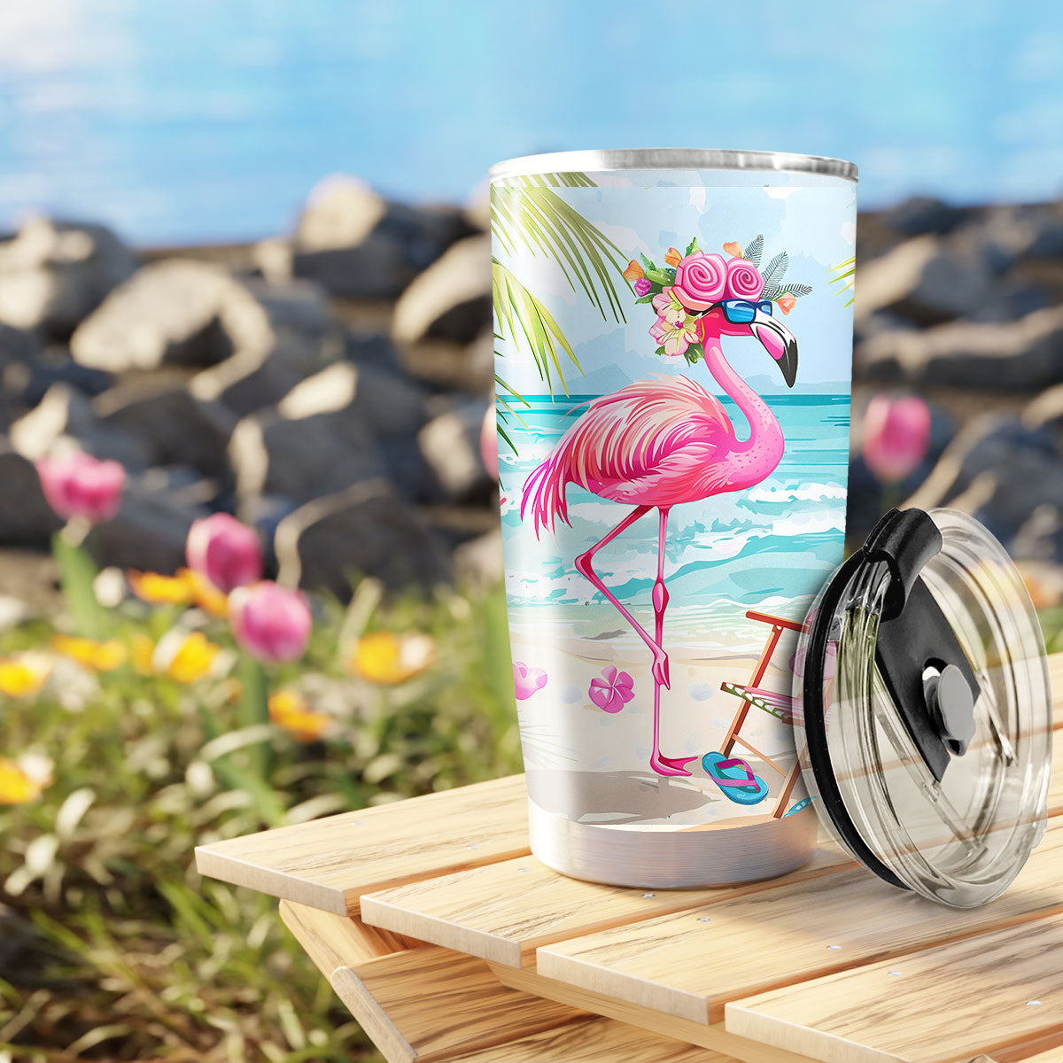 Glänzender 20oz-Becher „Flamazing Flamingo“