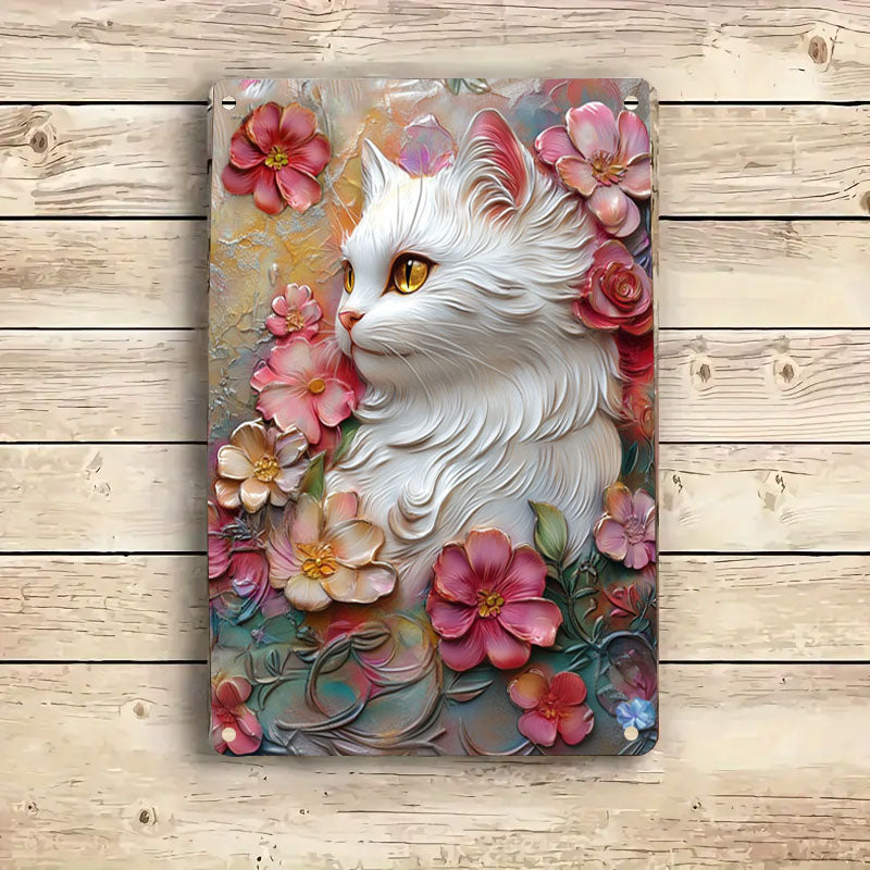 Shineful 2D Metal Sign Catty Bloom