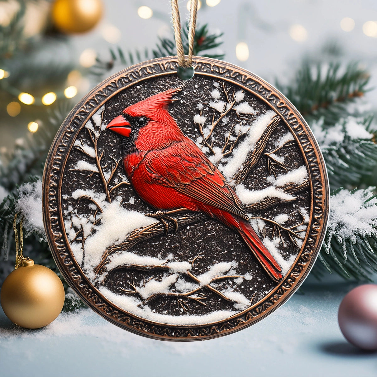 Shineful 2D Acrylic Ornament - Winter Cardinal