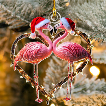 Shineful Acrylic Ornament Flamingo Christmas