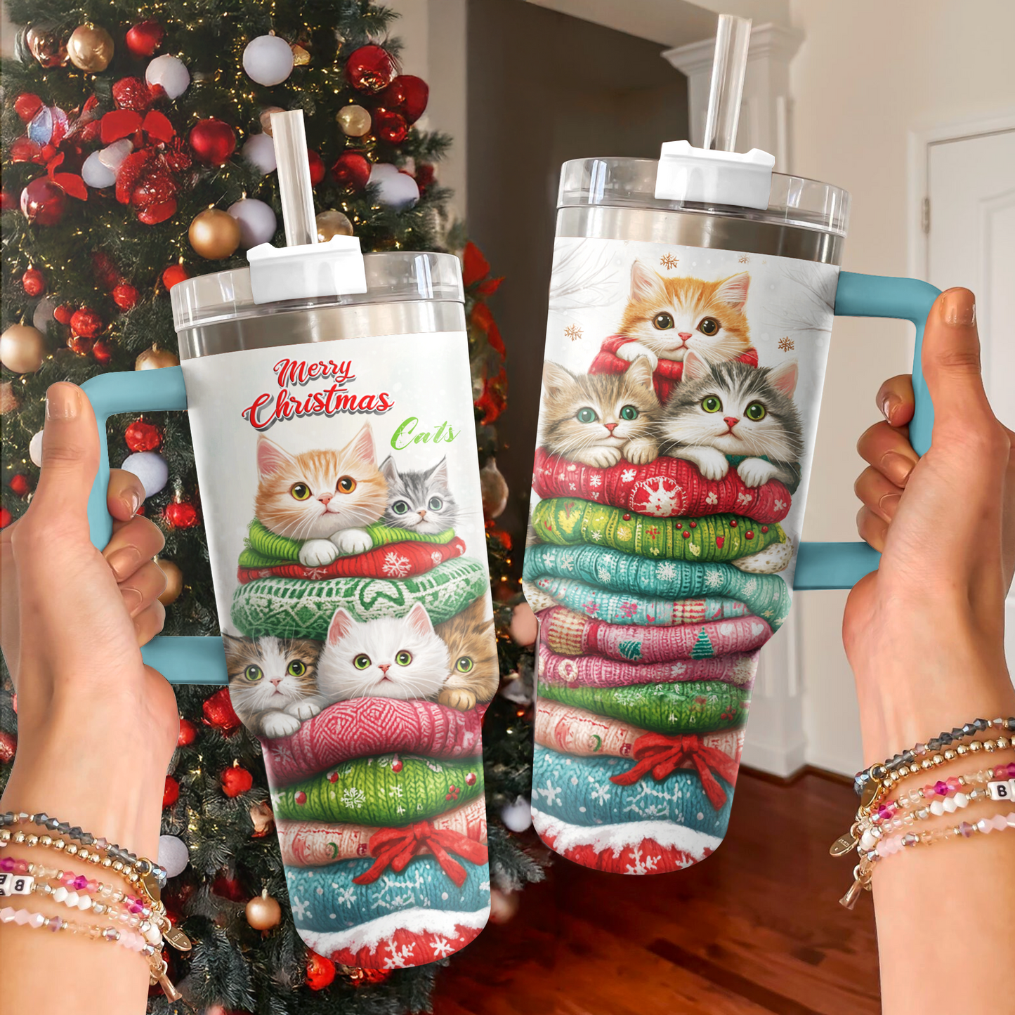 Shineful Tumbler Meowy Christmas