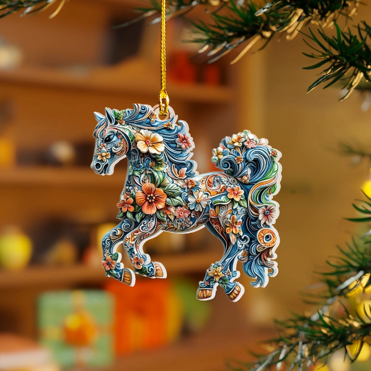 Shineful Acrylic Ornament Floral Majesty Horse