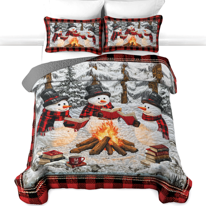 Shineful All Season Quilt 3-Piece Set Red Flannel Bookish Buddies