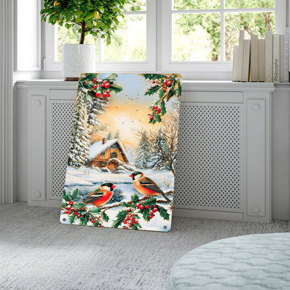 Shineful 2D Metal Sign  Winter Birds