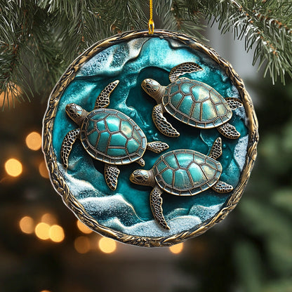 Shineful 2D Acrylic Ornament Tranquil Tides Sea Turtle Trio