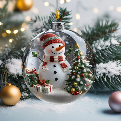 Shineful 2D Acrylic Ornament Snowman Christmas Ball