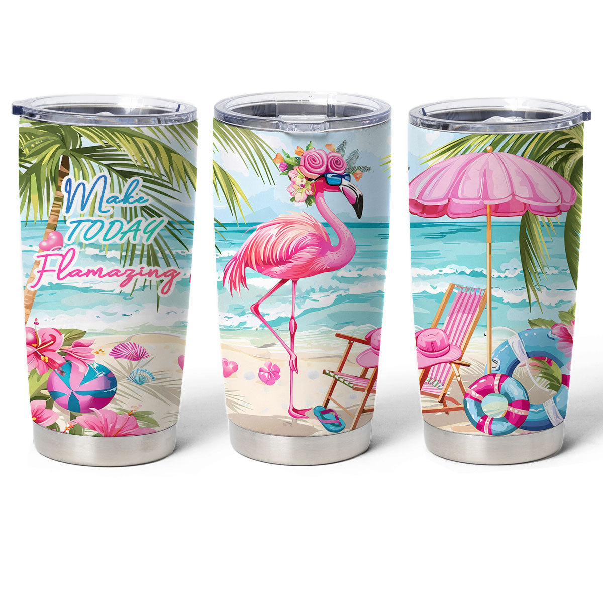 Glänzender 20oz-Becher „Flamazing Flamingo“