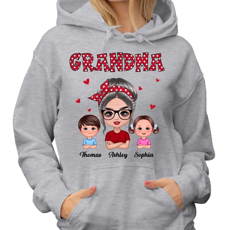 Shineful T-shirt Polka Dot Pattern Grandma And Grandkids - Personalized Unisex T-Shirt