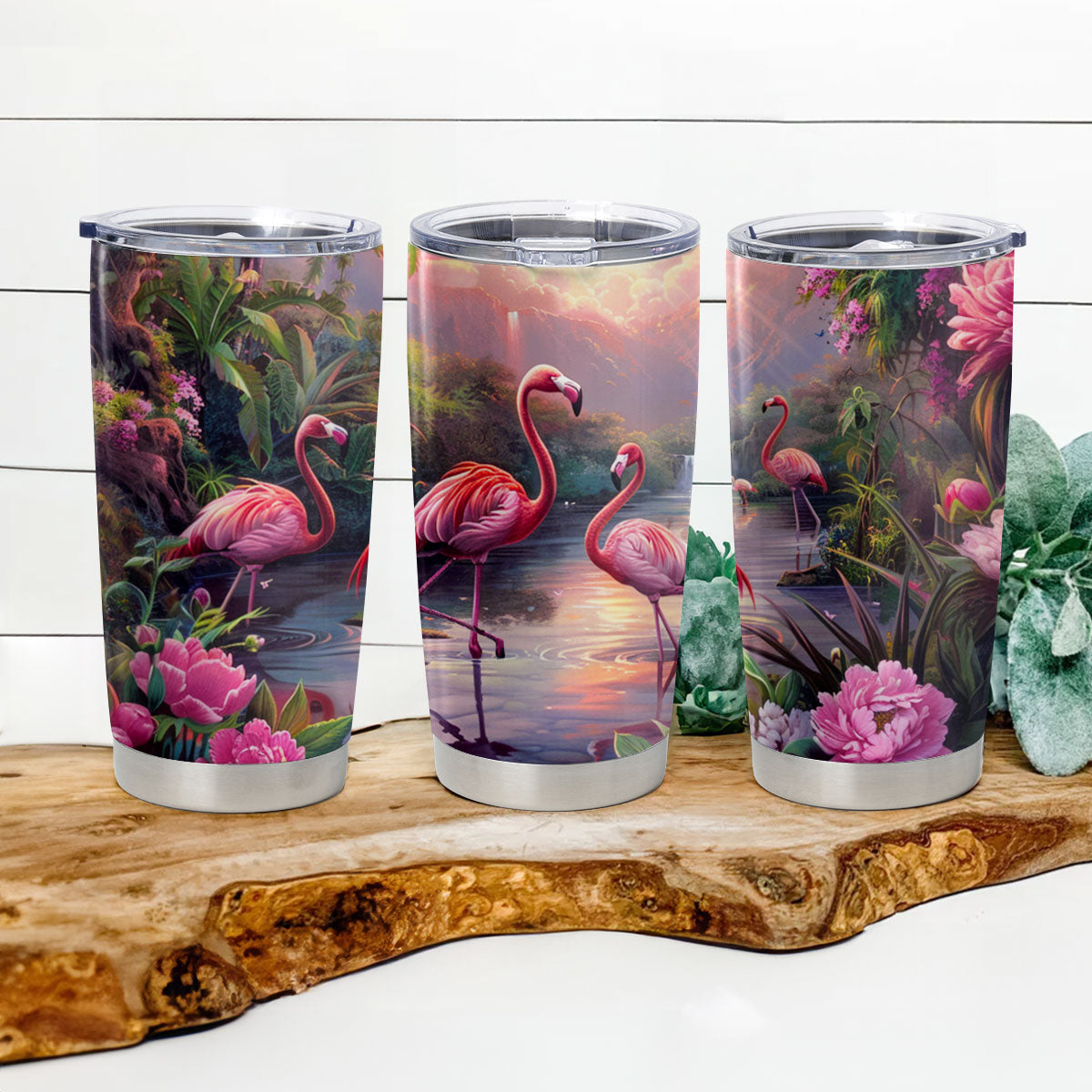 Shineful 20oz Tumbler Tranquill Flamingo