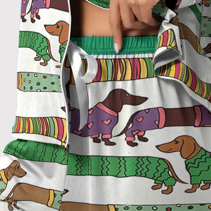 Shineful Pajama Top and Pants Cute Dachshunds