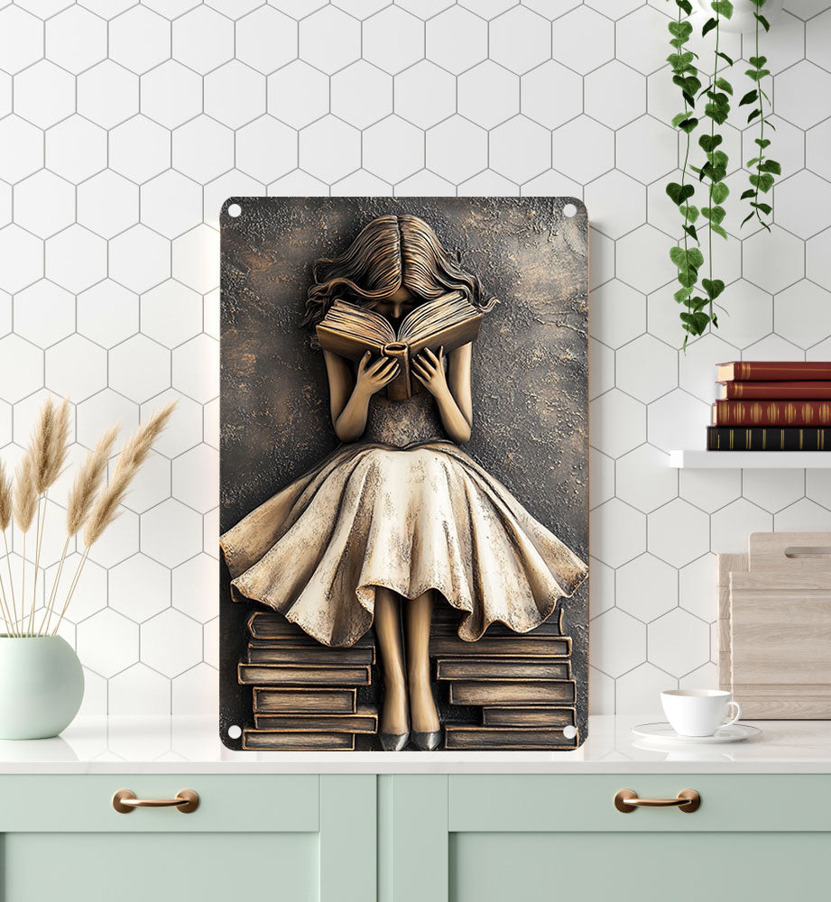 Shineful 2D Metal Sign Just A Girl Who Loves Books