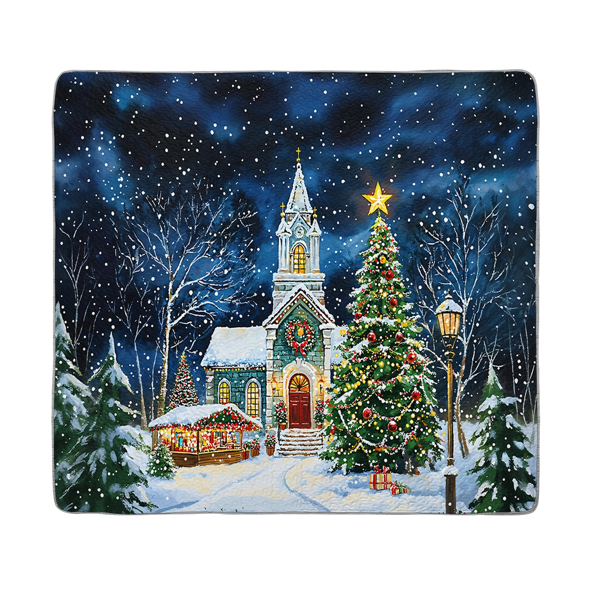 Shineful All Season Quilt 3-Piece Set - Christmas Church Serenity