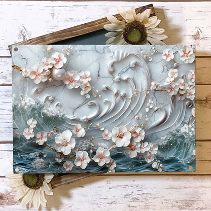 Shineful 2D Metal Sign Blossom Waves