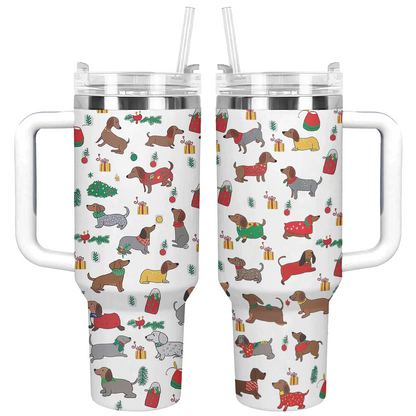 Shineful Tumbler Christmas Dachshund Cheer