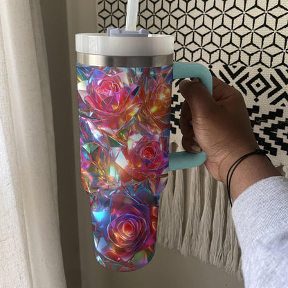 Shineful Glossy Tumbler Crystal Roses