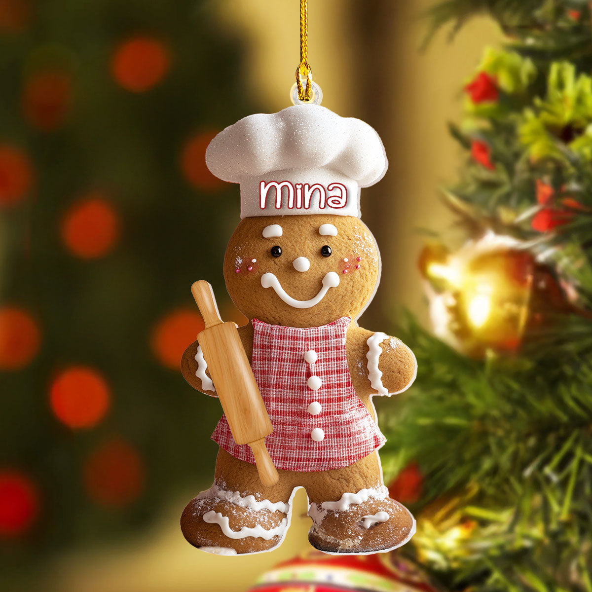 Ornement en acrylique 2D personnalisé et brillant, Gingerbread Masterchef