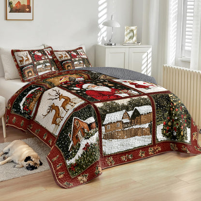 Shineful All Season Quilt 3-Piece Set - Happy Christmas Holiday