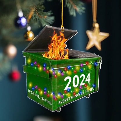 Shineful 2D Acrylic Ornament 2024 Dumpster Fire