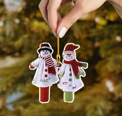 Shineful 2D Acrylic Ornament - Jolly Snowman Duo