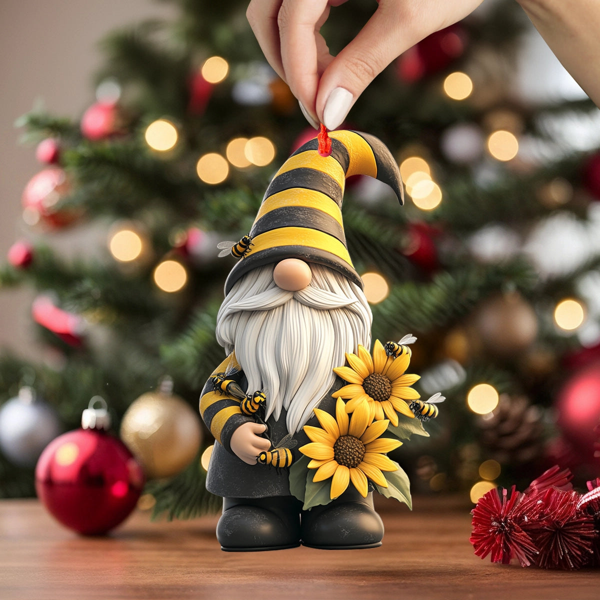 Shineful 2D Acrylic Ornament Bee Gnome Delight