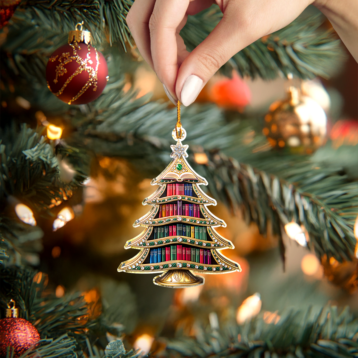 Ornement en acrylique 2D brillant pour sapin de Noël étincelant