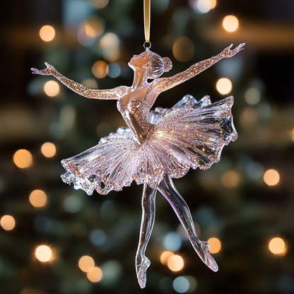 Glänzendes 2D Acryl Ornament Kristall Ballerina Tanz