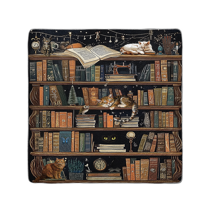 Shineful All Season Quilt 3-Piece Set Purrfect Book Lover Bookshelf