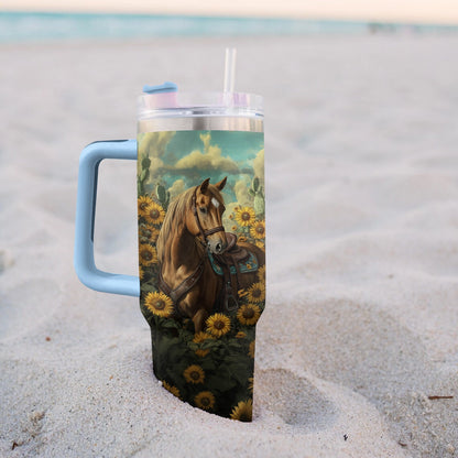 Shineful Tumbler Sunflower Trails Horse