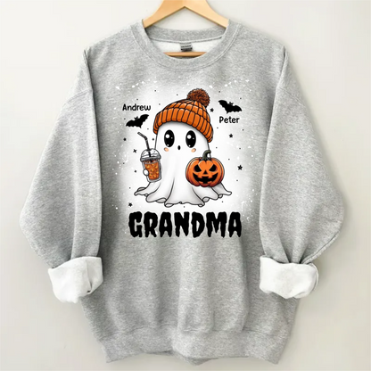 Shineful Fleece Crewneck Sweatshirt Personalized Boo Grandma Fall Season Halloween